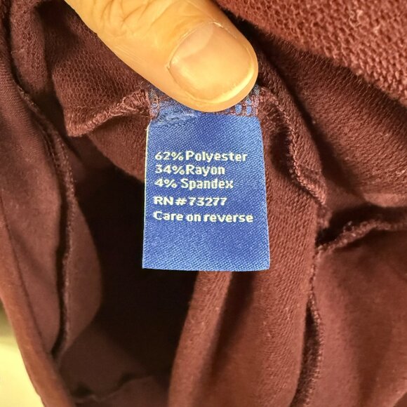 Apt. 9 Twinkle & Sparkle Burgundy Crewneck Sweatshirt Womens Size M - Picture 8 of 9